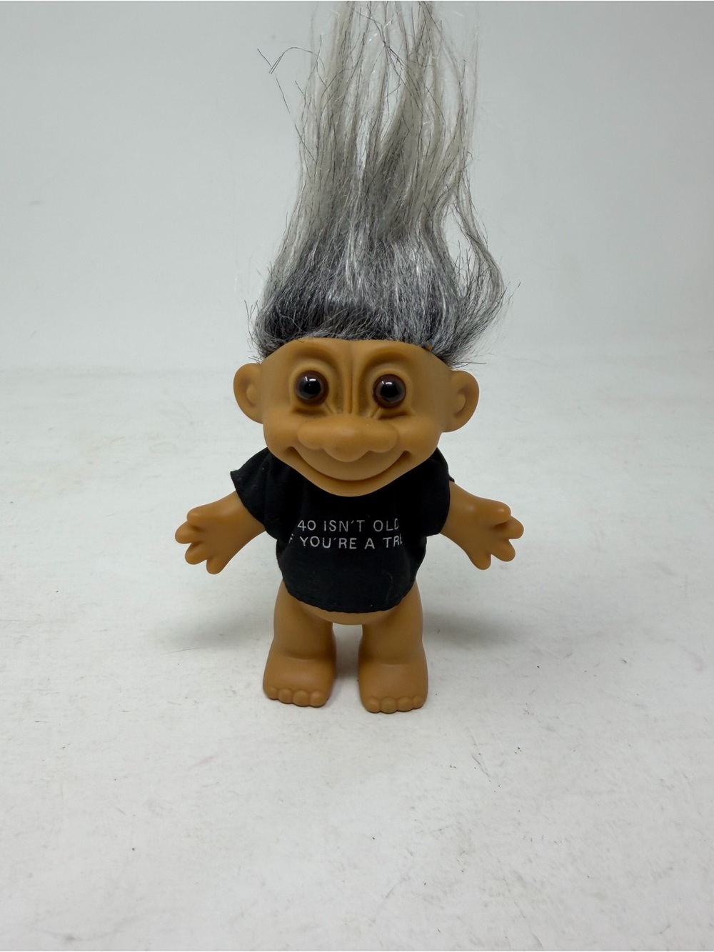 Vintage Russ Troll Doll "40 Isn't Old If You're a Tree" Shirt Gray Hair, Sticker